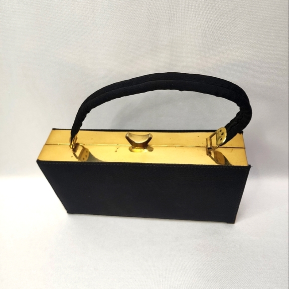 Vintage Nan Tribble Black Cloth Kiss Lock Bag - Picture 3 of 16